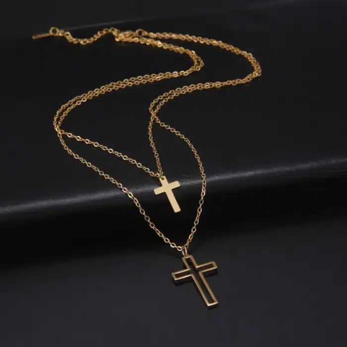 Collier double croix 3