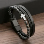 Bracelet avec croix homme 2