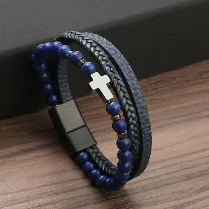 Bracelet avec croix homme 3