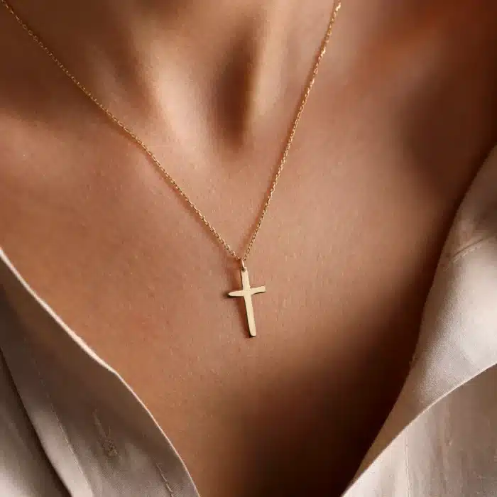 Collier croix acier inoxydable femme 4