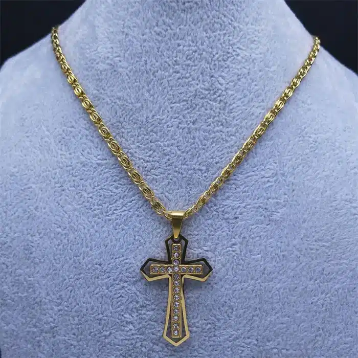 Collier croix catholique homme 5