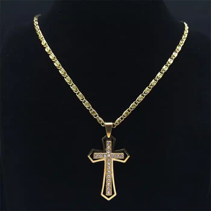 Collier croix catholique homme 3