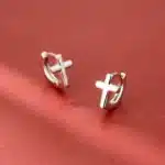 Boucles d’oreilles croix argent 1