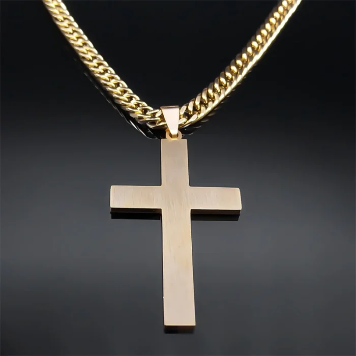 Collier croix noir homme 4