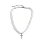 Collier perle avec croix 3