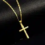 Collier croix chrétienne or 3