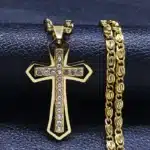 Collier croix catholique homme 6