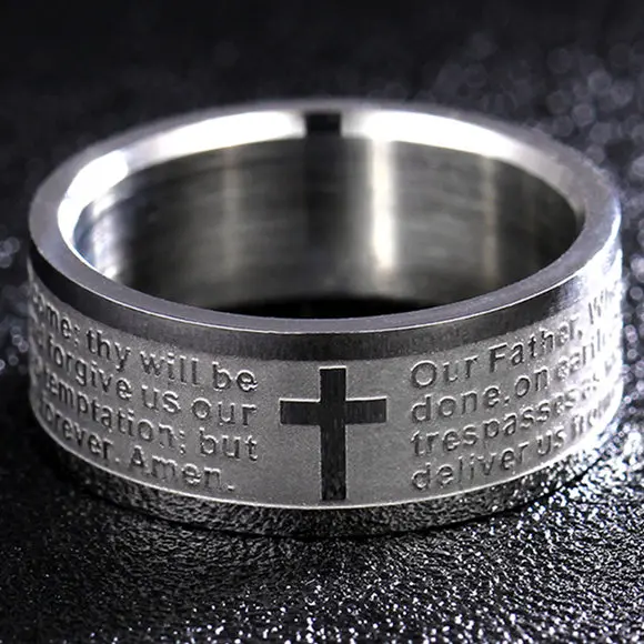 Bague croix chrétienne homme