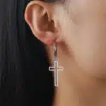 Boucles d’oreilles créoles croix femme 1