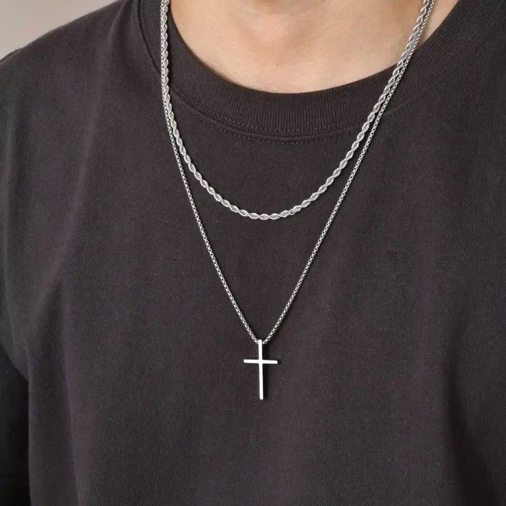 Collier croix chrétienne homme