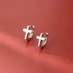 Boucles d’oreilles croix argent 4