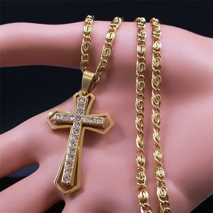 Collier croix catholique homme 2