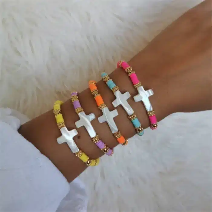 Bracelet croix coquillage 1