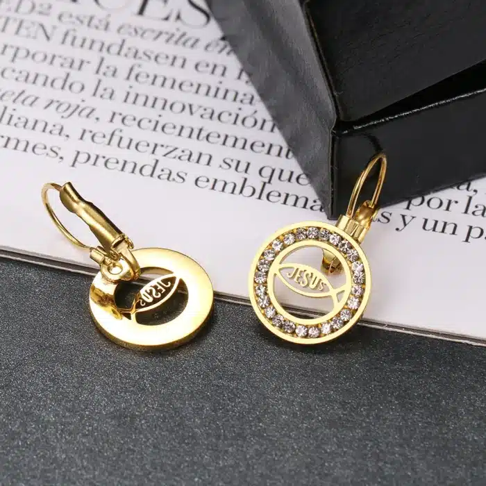 Boucles d’oreilles pendantes Jésus 4