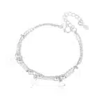 Bracelet croix double chaine argent 5