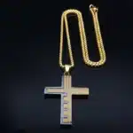 Collier croix gravée “Our Father” 12