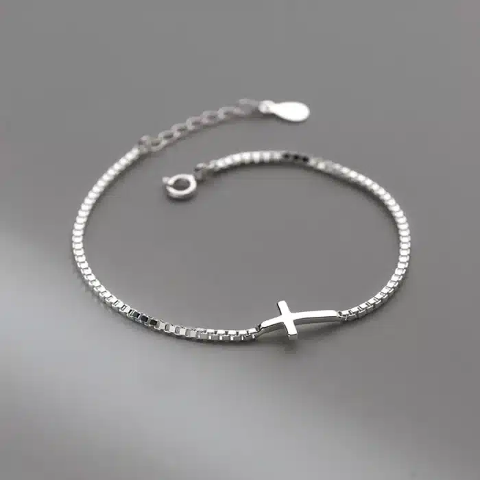 Bracelet croix homme argent 5