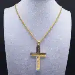 Collier croix gravée “Our Father” 13