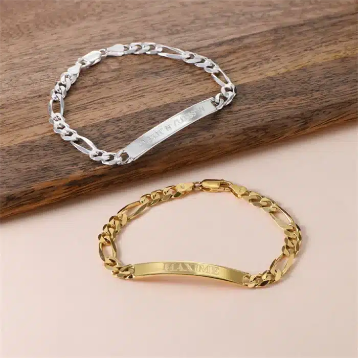 Gourmette baptême garçon argent 2