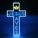 Néon croix Jésus sauve 1