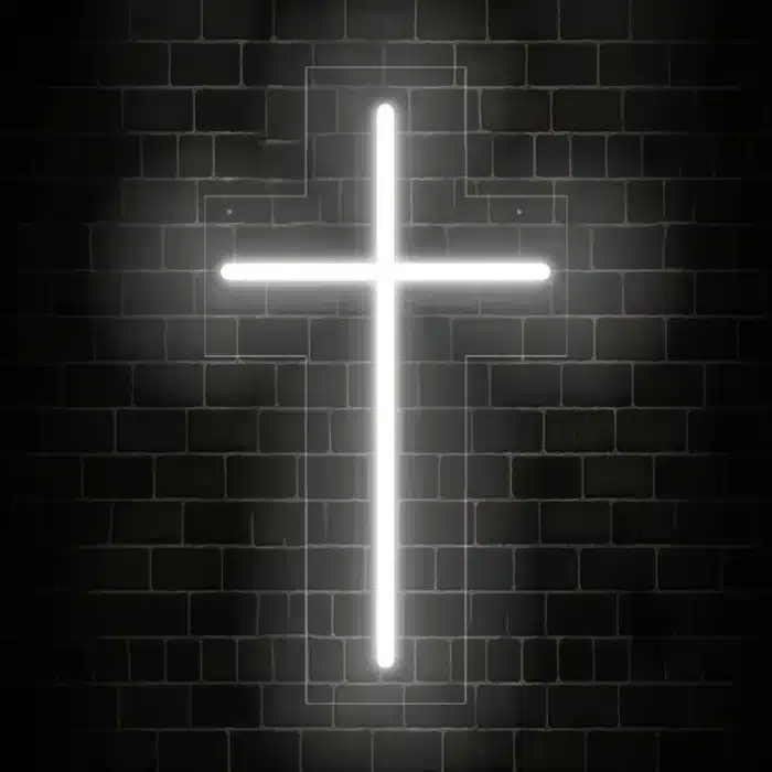 Néon croix chrétienne 4