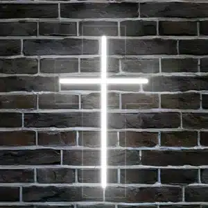 Néon croix chrétienne 1