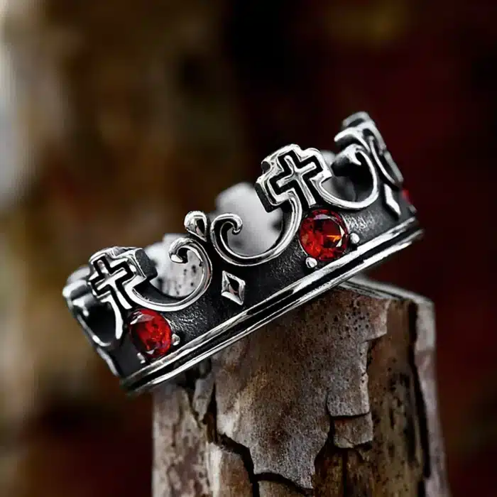 Bague croix couronne 1