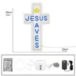 Néon croix Jésus sauve 4