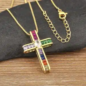 Collier croix coloré 1