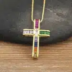 Collier croix coloré 5