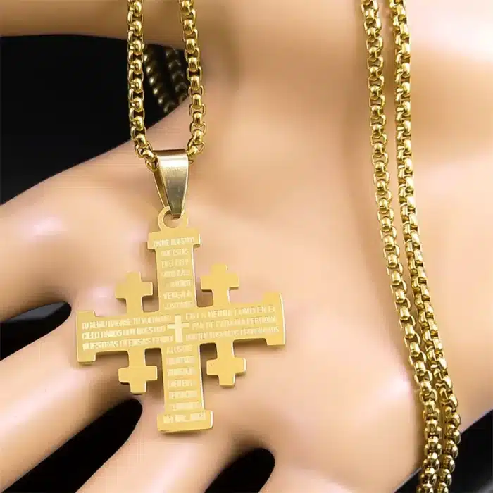 Collier croix de Jérusalem 3