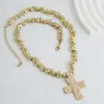 Double chaine religieuse grande croix 17