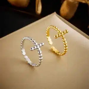 Anneau croix arrondie 5