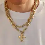Double chaine religieuse grande croix 1