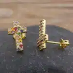 Boucles d'oreilles croix arc-en-ciel 8