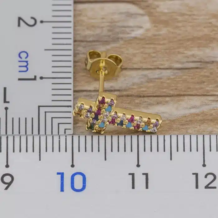 Boucles d'oreilles croix arc-en-ciel 2