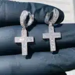 Boucles d'oreilles croix brillante 3