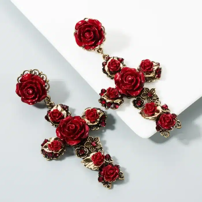 boucles d'oreilles roses religieuses 1