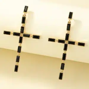Boucles d'oreilles croix classique 1