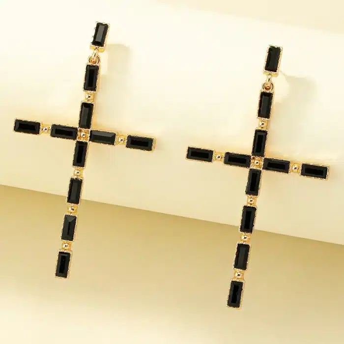 Boucles d'oreilles croix classique 1