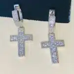 Boucles d'oreilles croix brillante 6