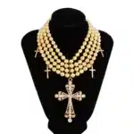 Collier croix femme multicouche 9