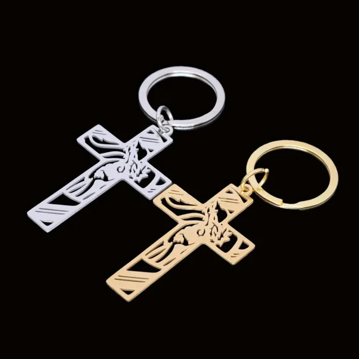 Porte-clés pendentif croix de Jésus 2