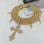 Collier croix femme multicouche 4