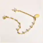 Bracelet chapelet croisé en zircone 14