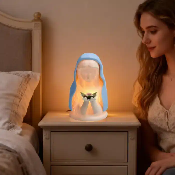 Veilleuse sculpture Vierge Marie 14
