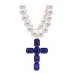 Collier croix en verre 4