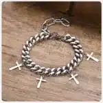 Bracelet croix pendantes à maillons 10