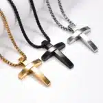 Collier croix à Surface incurvée 1