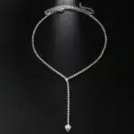 Collier ras du cou croix en strass 9